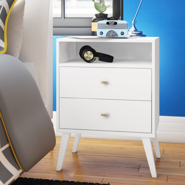 Mercury Row® Alyssa Mid Century Modern 2 Drawer Nightstand & Reviews